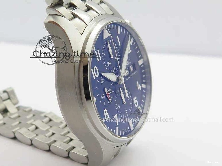 MIROTIME 0808 UrbanChic Pilot Chrono 2016 IW377714 ZF 1:1 Best Edition Blue Dial On SS Bracelet A7750 V 7272